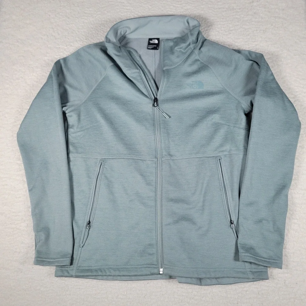 The North Face Full Zip Fleece Jacket Womens Size Large Sage Green Heathered L